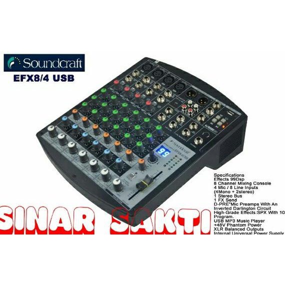 Jual Mixer Soundcraft EFX 8/4 USB ( 8 Channel ) | Shopee Indonesia