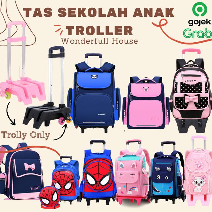 Jual New Tas Ransel Anak Trolley Karakter Tas Troli Anak Sekolah