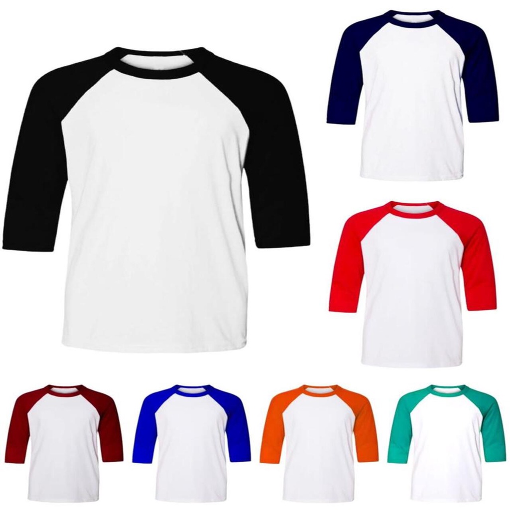 Jual Liso Wear Kaos Raglan Polos Putih Kombinasi Lengan Warna