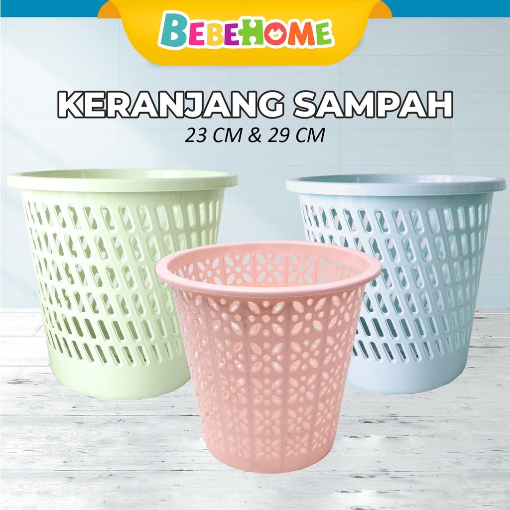 Jual Bebehome Keranjang Sampah Plastik Bulat Warna / Tempat Sampah ...