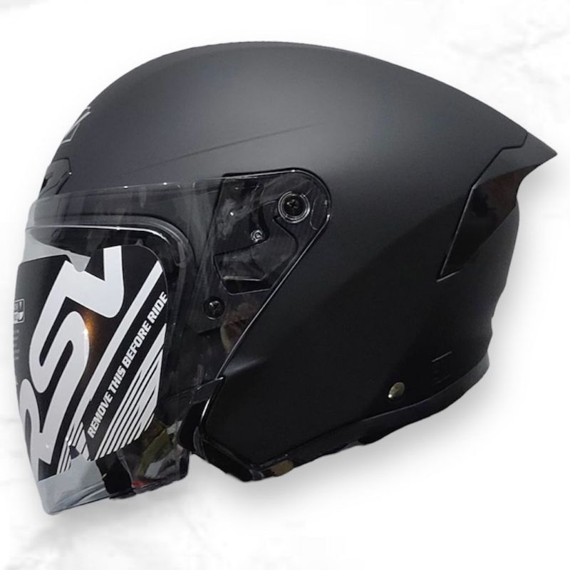 Jual Rsv New Windtail Black Doff Helm Half Face Single Visor Sni