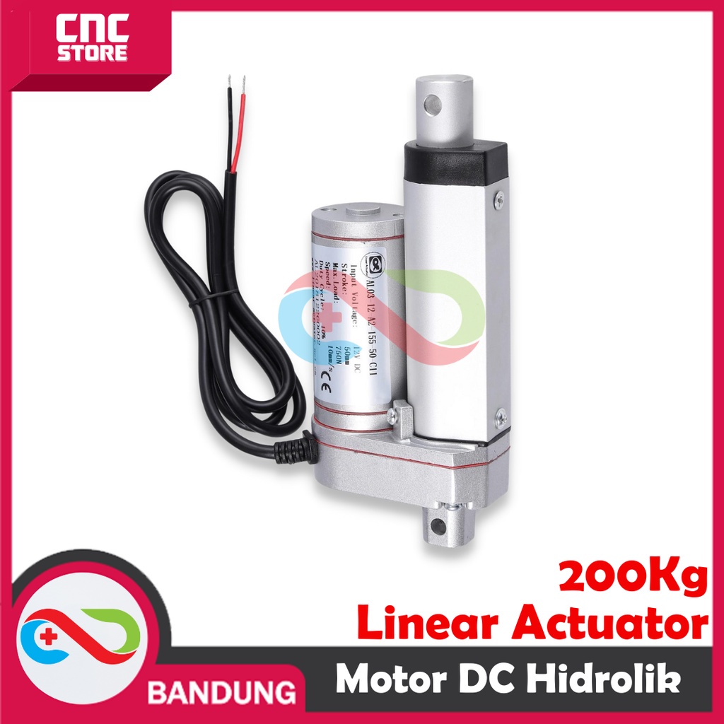 Jual LINEAR ACTUATOR MOTOR DC 12V HIDROLIK HYDRAULIC 10MM 2000N 200KG ...