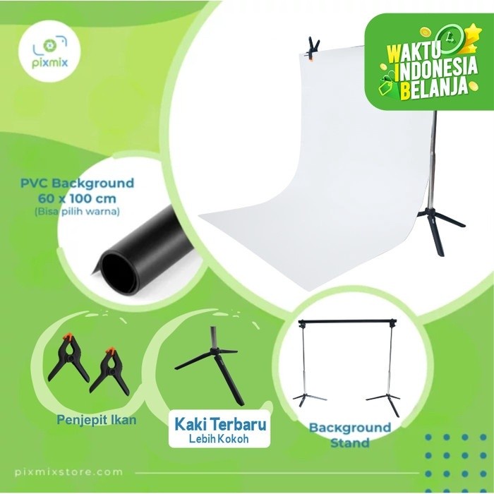 Jual PAKET MINI BACKGROUND STAND - PVC BACKGROUND 60 CM + BACKGROUND ...