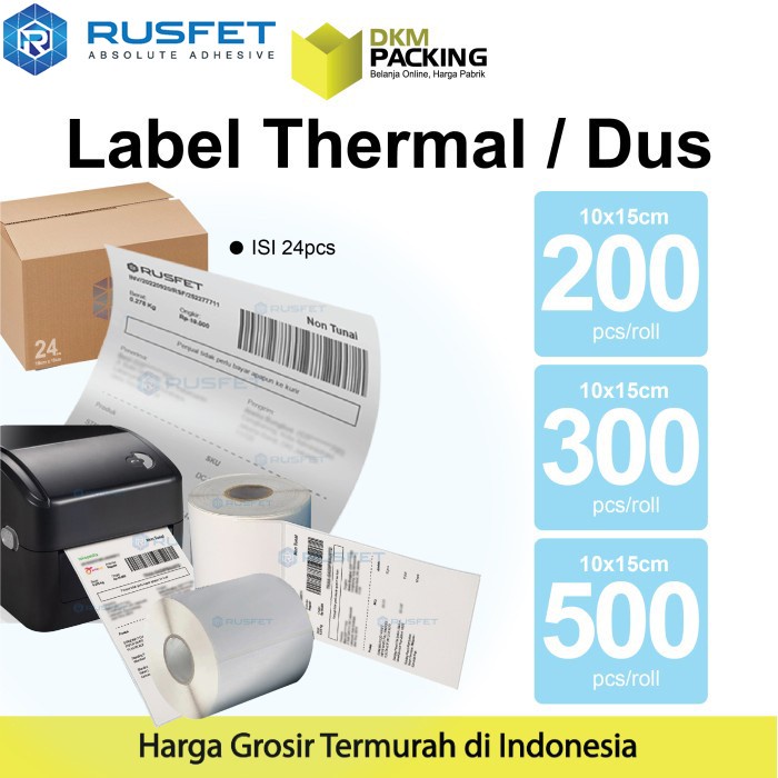Jual Label Thermal Sticker Kertas Printer Resi Stiker Barcode POS DUS