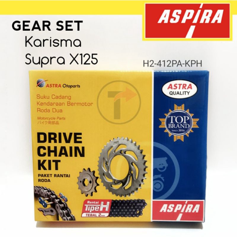 Jual Gear set gerset girset drive chain kit Supra X125, Karisma merk
