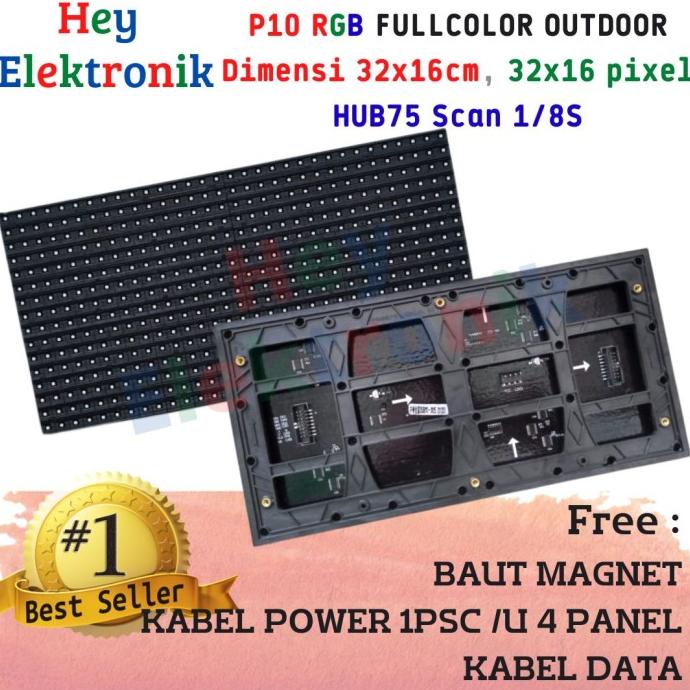 Jual Panel Modul LED P10 RGB Full Outdoor Scan 1/8 FULL COLOR SMD (H ...