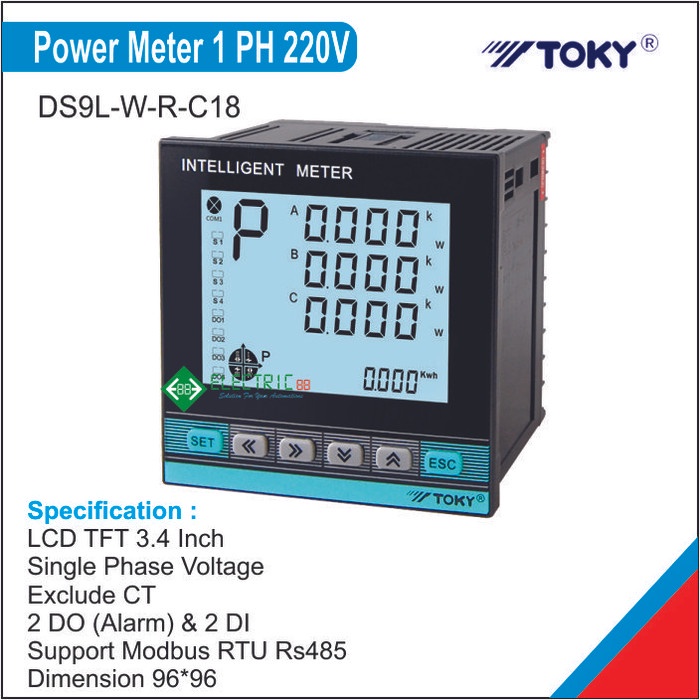 Jual Ori Toky Power Meter 1 Phase Support Modbus Rs485 Limited | Shopee ...