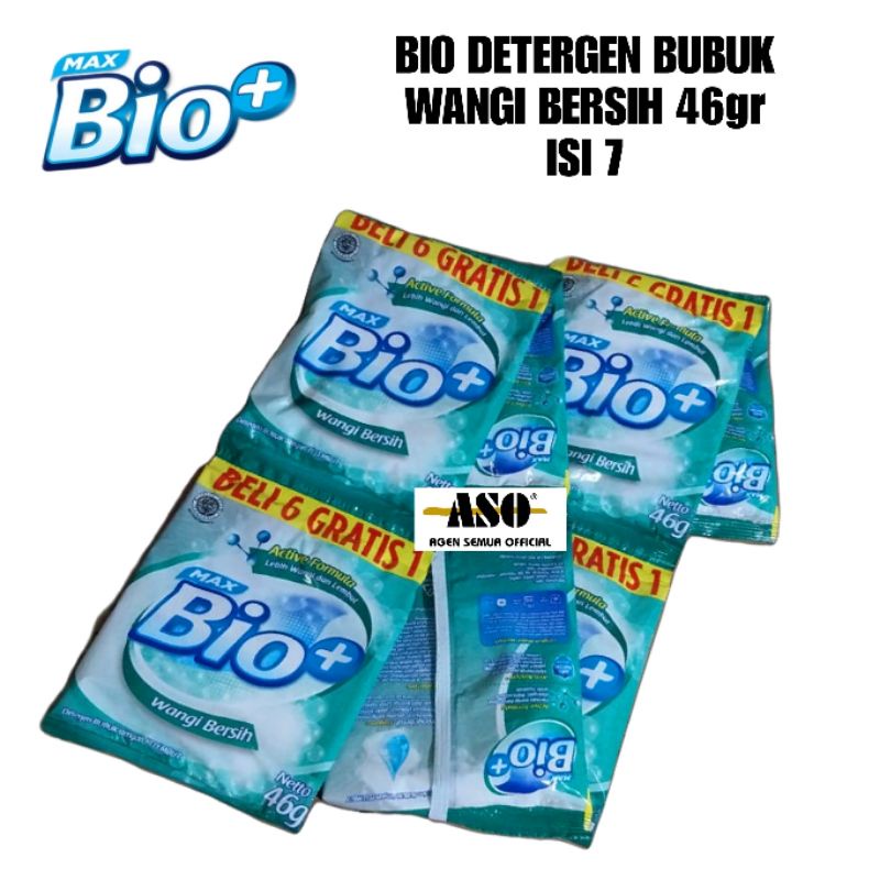 Jual Bio+ Detergent BUBUK Powder Wangi Bersih 46g (ISI 7) | Shopee ...