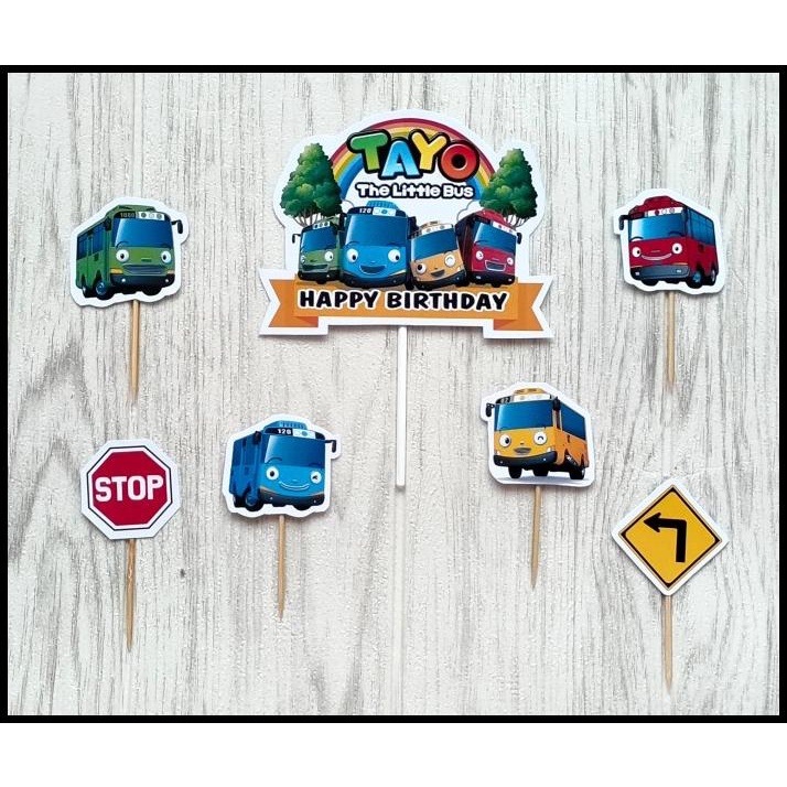 Jual BEST DEAL ISI 7 HIASAN KUE ULANG TAHUN CAKE TOPPER KARAKTER TAYO