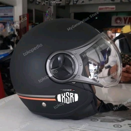 Jual Helm Yamaha Xsr Asli Half Face Retro Shopee Indonesia