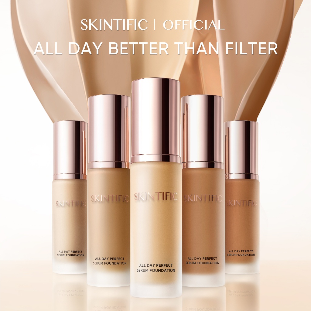 NEW LAUNCH✔️ SKINTIFIC ALL DAY SERUM FOUNDATION - Foundation Tahan Lama 24 Jam Dengan Skincare Ingredients ❤ jselectiv ❤ Alas Bedak SKINTIFIC - ORI✔️BPOM✔️COD✔️