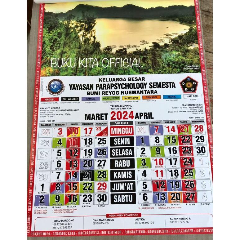 Jual Kalender 2024 Kalender Jawa 2024 Yayasan Parapsychology Semesta