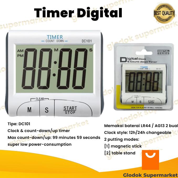 Jual Timer Digital Count Down Kitchen Alarm Dapur DC101 Jam Countdown ...