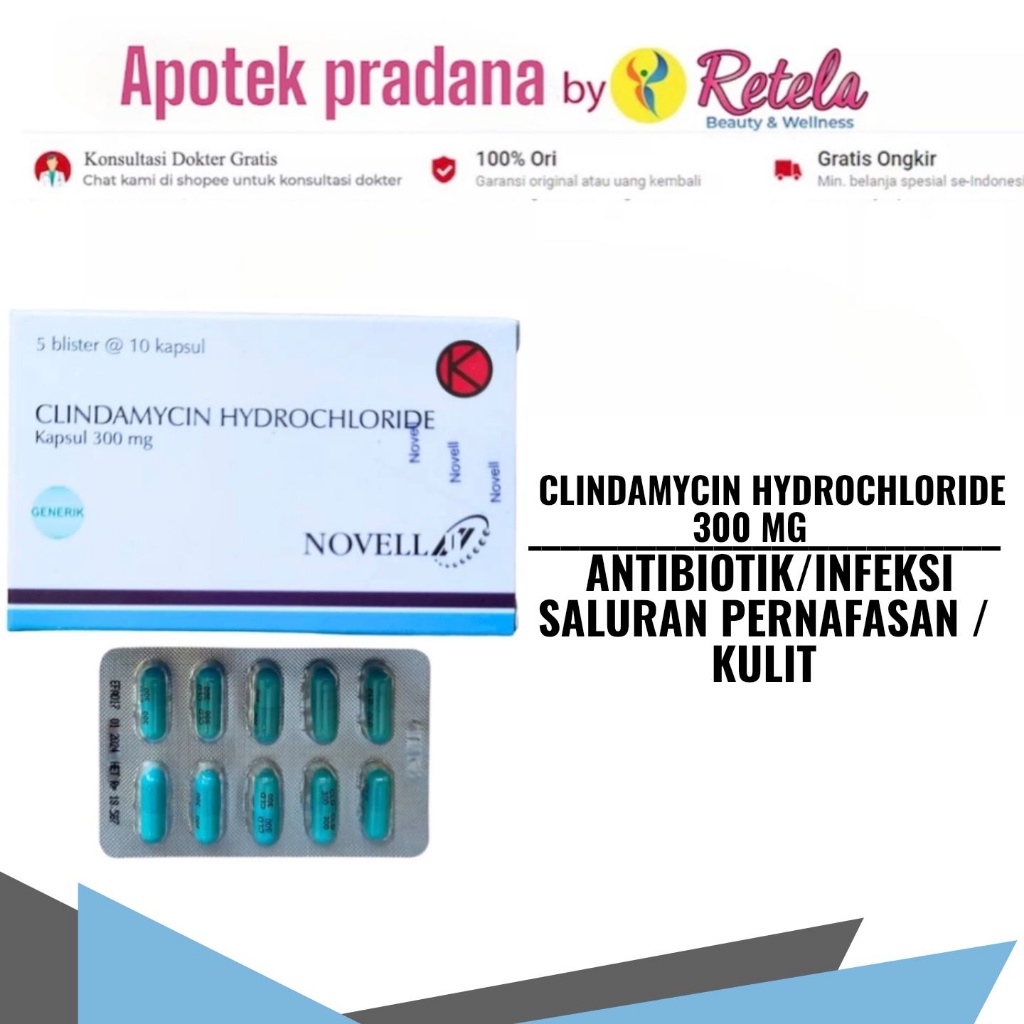 Jual CLINDAMYCIN 300MG 1 STRIP 10 CAPSUL | Shopee Indonesia