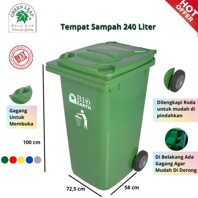 Jual Tempat Sampah Jumbo Bio 240 Liter Merk Greenleaf 2024 Shopee