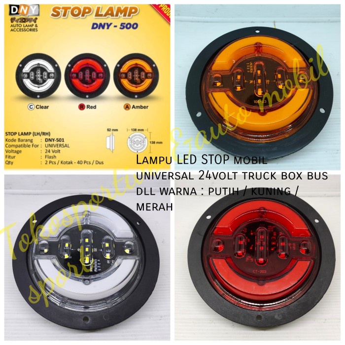 Jual LAMPU STOP LED BULAT UNIVERSAL MOBIL 24V BOX TRUCK BUS ELF LED DNY ...