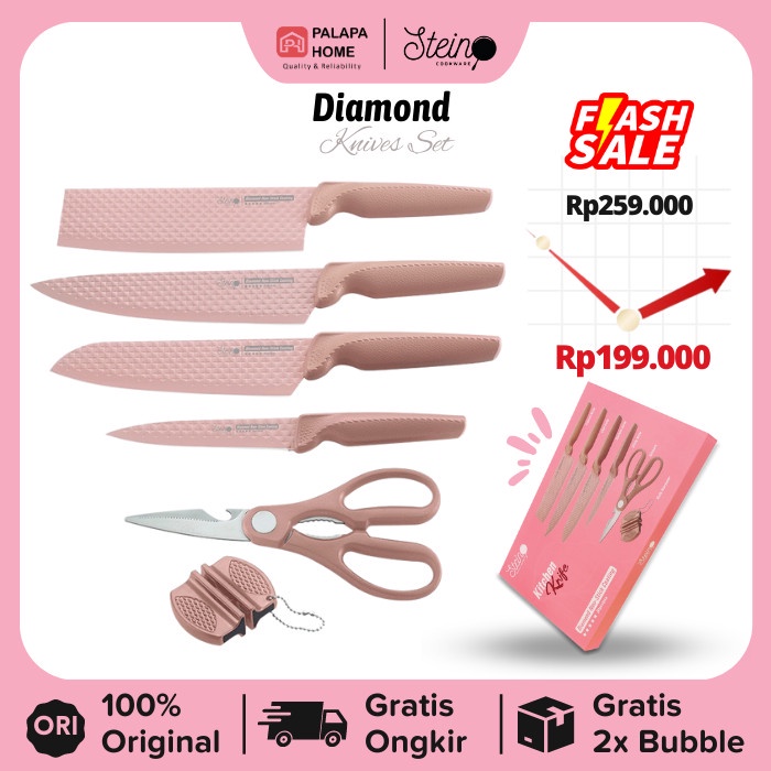 Jual Stain Cookware Pisau Set Diamond Knives Piso Steincookware Original Shopee Indonesia