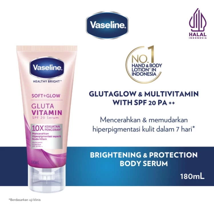 VASELINE SOFT GLOW GLUTA VITAMIN SPF 20 BODY SERUM NIACINAMIDE