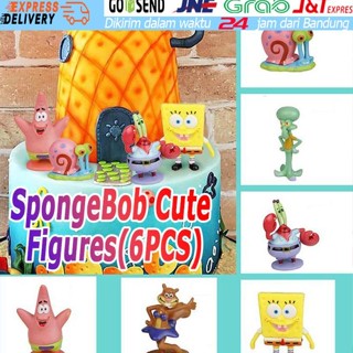 Bob Esponja Quadrada Calça Anime Boneco Figura Ornamentos Torta Daxing  Polvo Irmão Chefe De Caranguejo Decoração Bolo - Escorrega o Preço