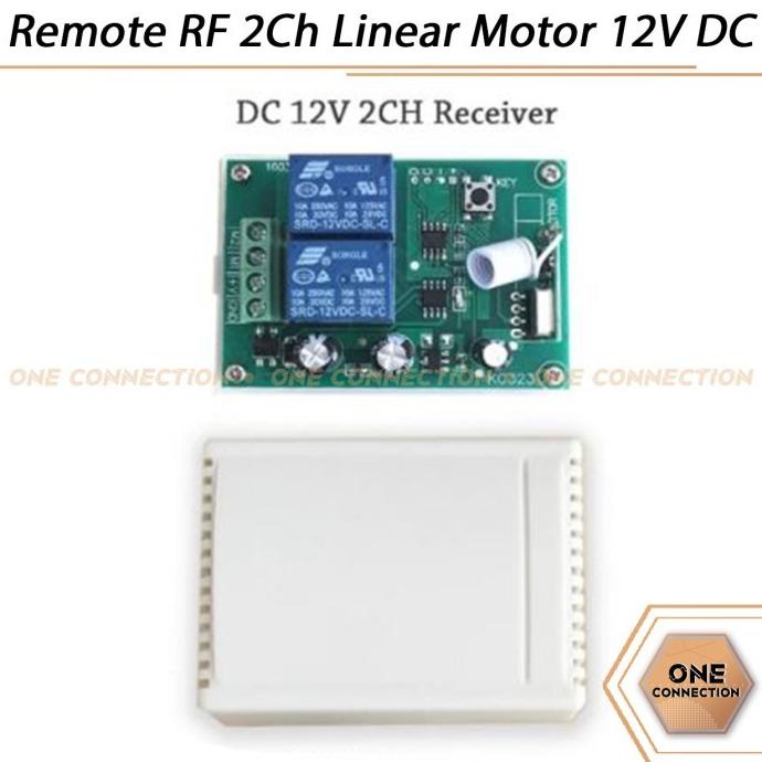 Jual Remote RF 2Ch Linear Motor 12V DC 433MHz 2Way Motor DC Forward ...