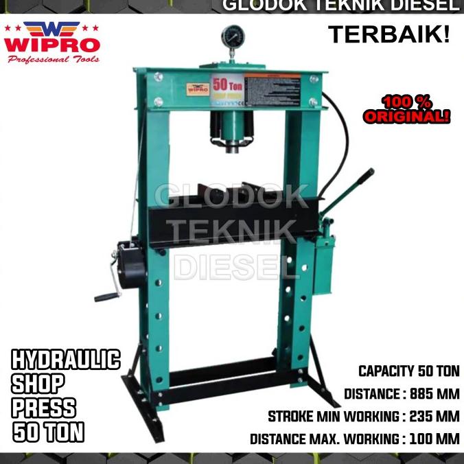 Jual Wipro Hydraulic Shop Press 50 Ton Mesin Alat Hidrolik Pres