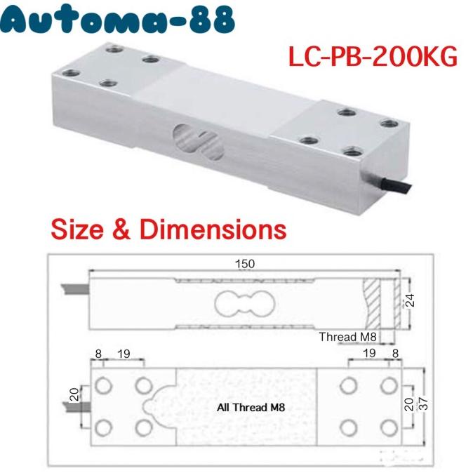 Jual Loadcell 200 Kg Load Cell 200Kg Sensor Timbangan Digital Weighing ...