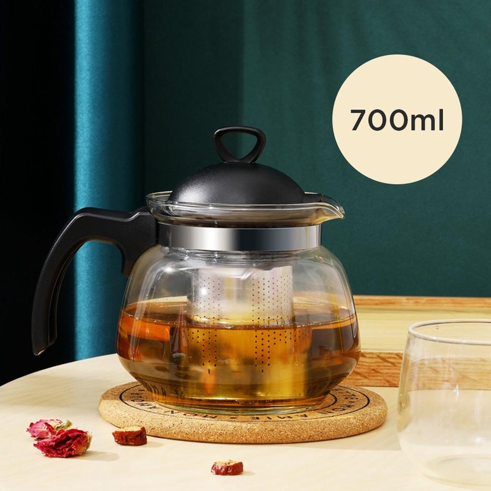 Jual Miniso Teko Teh Gelas Teapot Saringan Kaca 700ml 900ml 15l Tempat Teh Kopi Air Transparan 3372