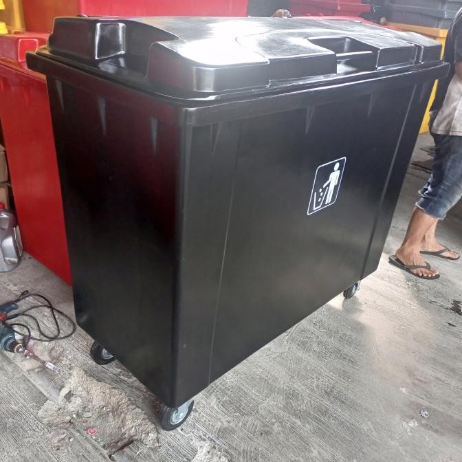 Jual Tempat Sampah Fiber Besar + Roda , Kapasitas 660 Liter | Shopee ...