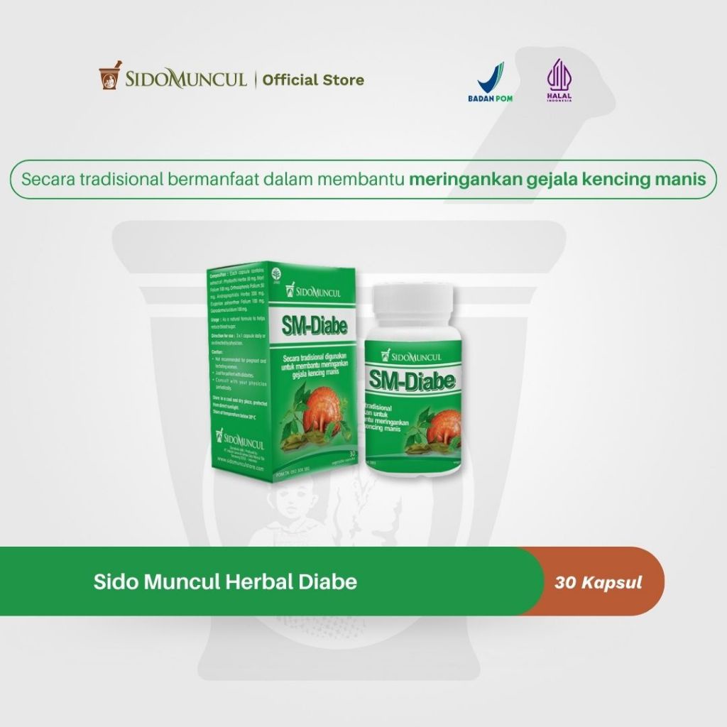 Sido Muncul Natural Diabe 30 Kapsul - Secara Tradisional Digunakan untuk Membantu Meringankan Gejala Kencing manis
