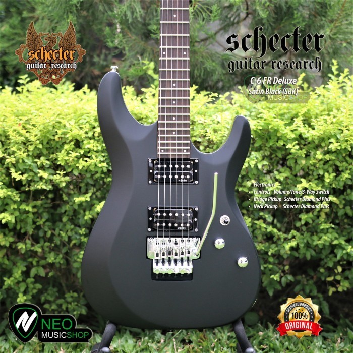 Jual PROMO SCHECTER C6 FR DELUXE SATIN BLACK (SBK) 6 STRING ELECTRIC ...