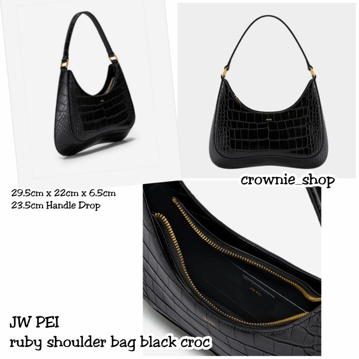 JW PEI Ruby schoudertas voor dames, Zwart, Small