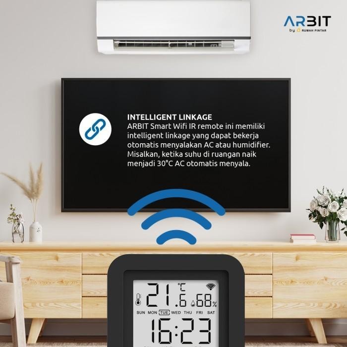 Jual Arbit Smart Wifi Ir Remote Temperature & Humidity Sensor Display ...