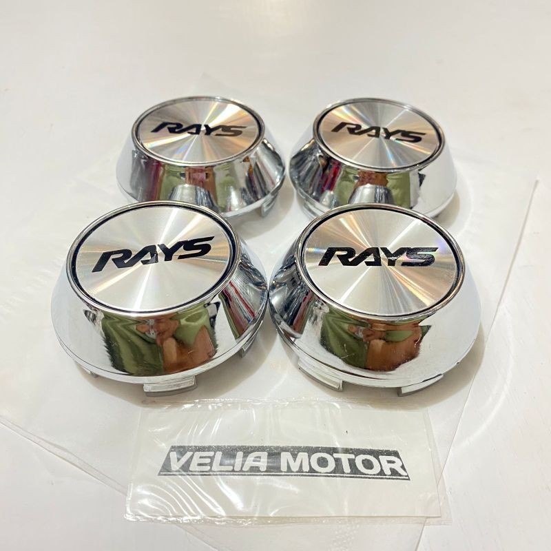 Jual dop roda tutup velg racing Rays 6.5 cm kerucut chrome harga 4 pcs ...