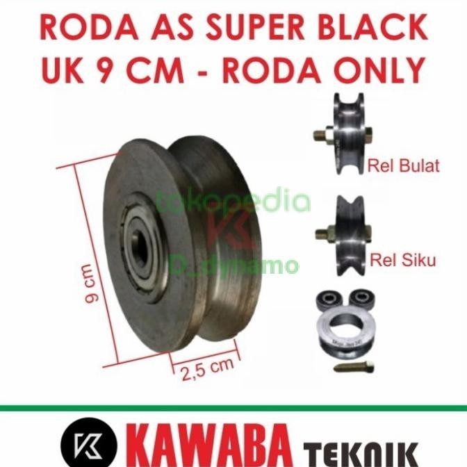 Jual Terbaru Roda Pagar Besi As Super Black Ukuran 9 Cm - Roda Only El ...