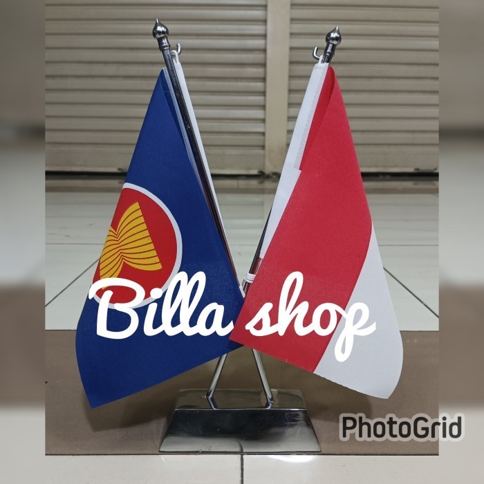 Jual Tiang Meja Stenlis Silang Bendera Indonesia Asean Terlaris Shopee Indonesia