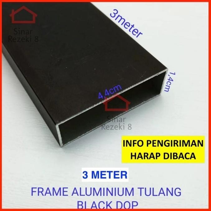 Jual Frame Aluminium Tulang HITAM Profil Lis Lemari Kitchen Set Kaca FB ...