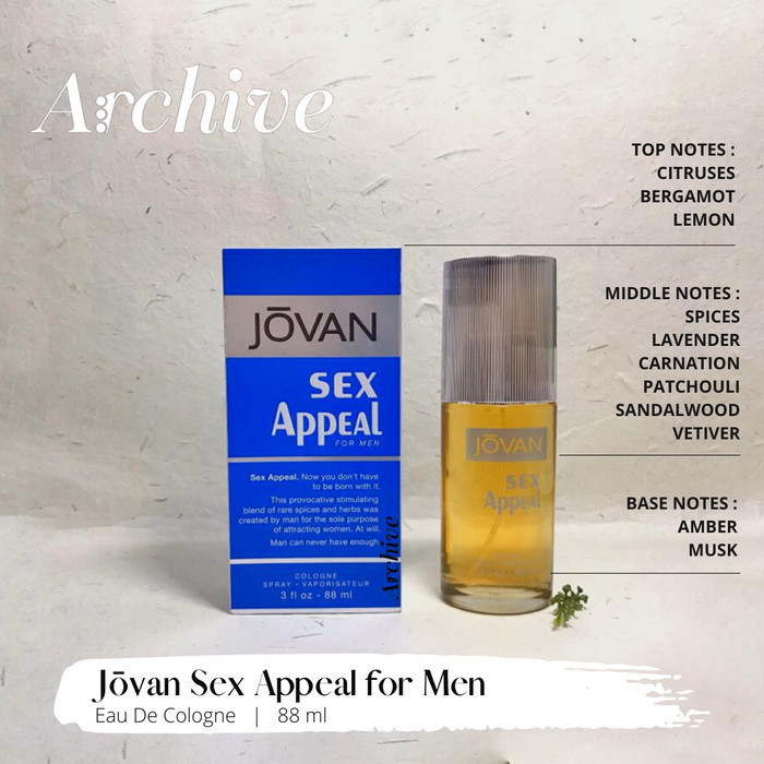 Jual Jovan Sex Appeal For Men Cologne 88ml Shopee Indonesia 4112