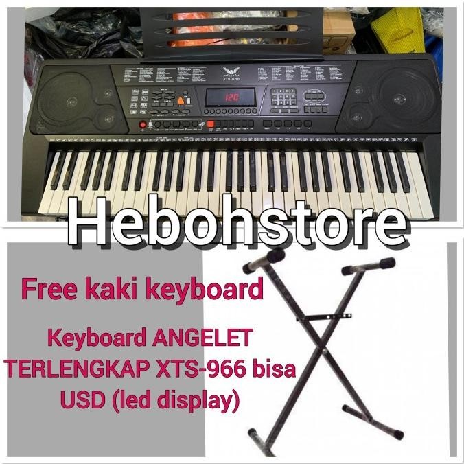 Jual Keyboard Piano Angelet Xts 966 Bisa Usb Midi 61Key+Free Kaki ...
