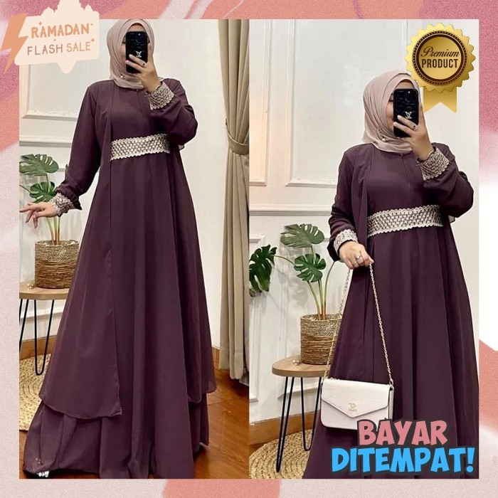 Long dress brokat hijab best sale