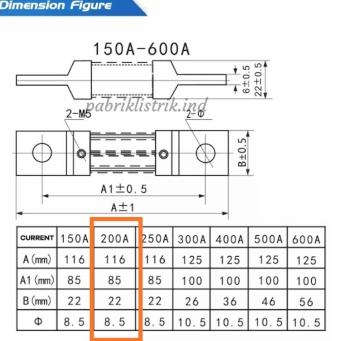 Jual Shunt Current Resistor 200A 75Mv For Ampere Meter Dc Fl-2 | Shopee ...