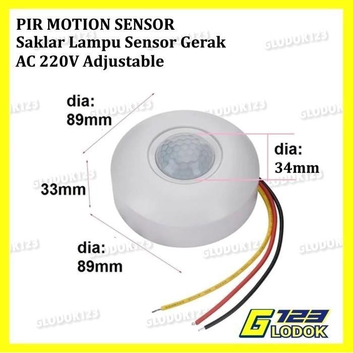 Jual Saklar Lampu Sensor Gerak Otomatis Pir Switch Motion Detector