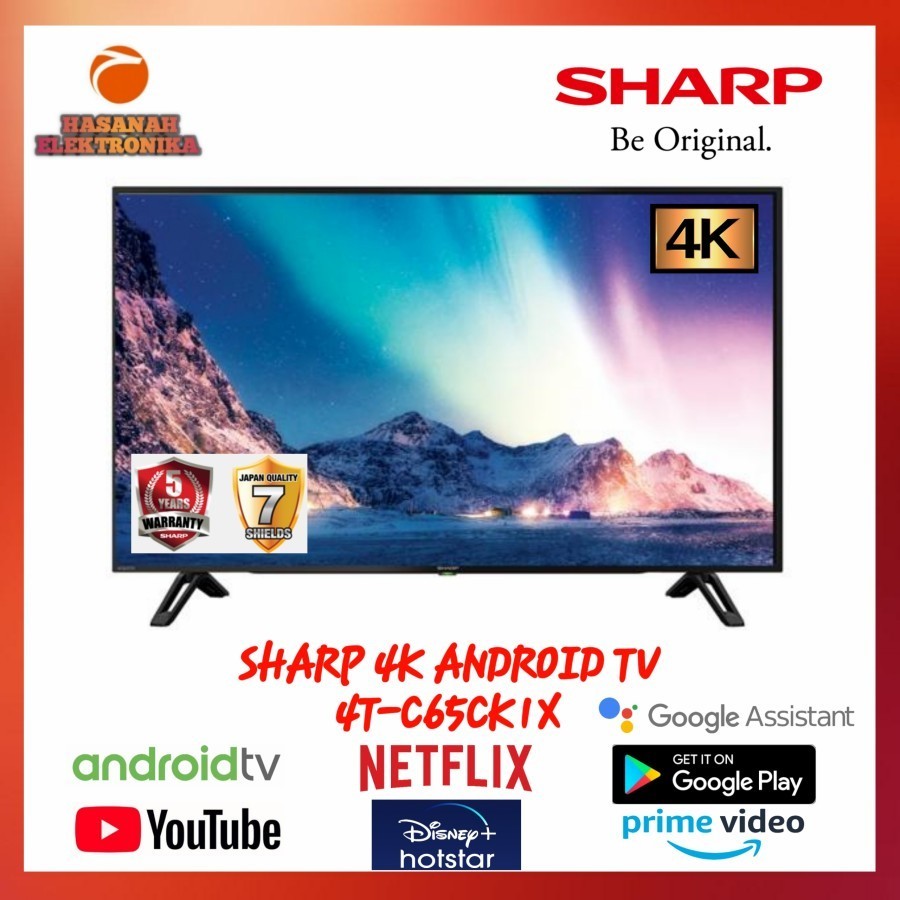 Jual SHARP ANDROID TV UHD 4K 4T-C65CK1X 65 INCH | Shopee Indonesia