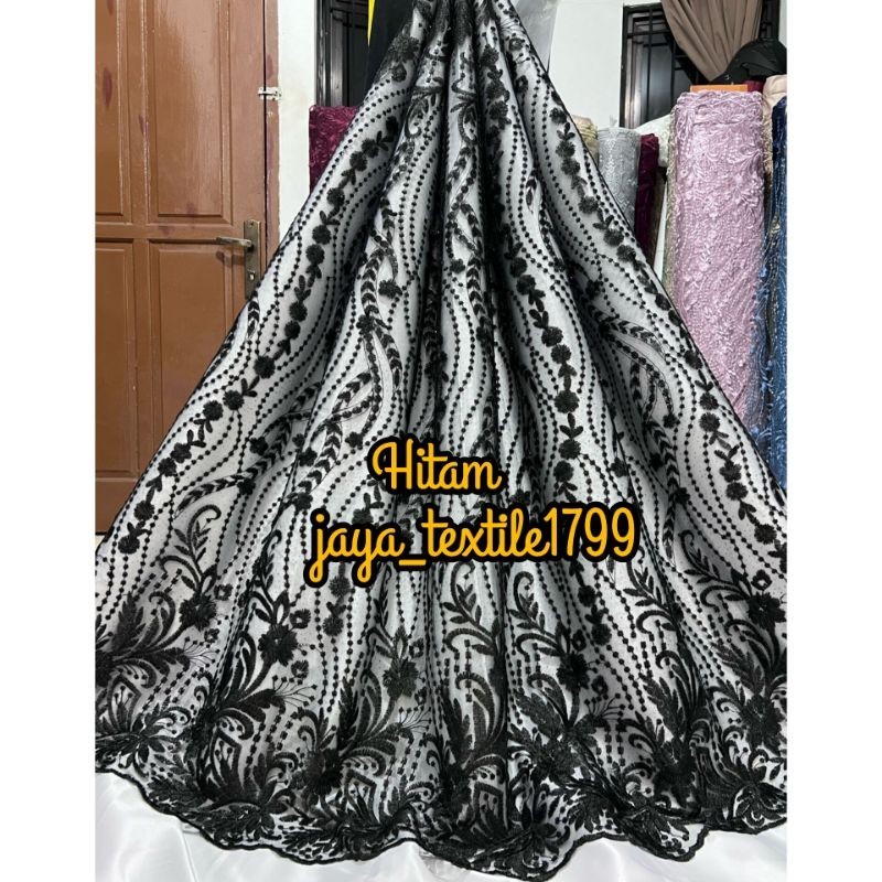 Jual Kain Tile Bordir Pinggiran Tile Pinggiran Bahan Kebaya Harga M Shopee Indonesia