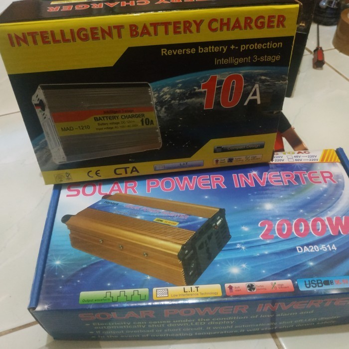 Jual SIAP KIRIM!!!! SOLAR POWER INVERTER 2000W PLUS CHARGER AKI 10A