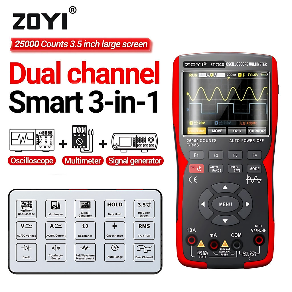 Jual ZOYI ZT703S Digital Oscilloscope Multimeter 50Mhz Bandwidth