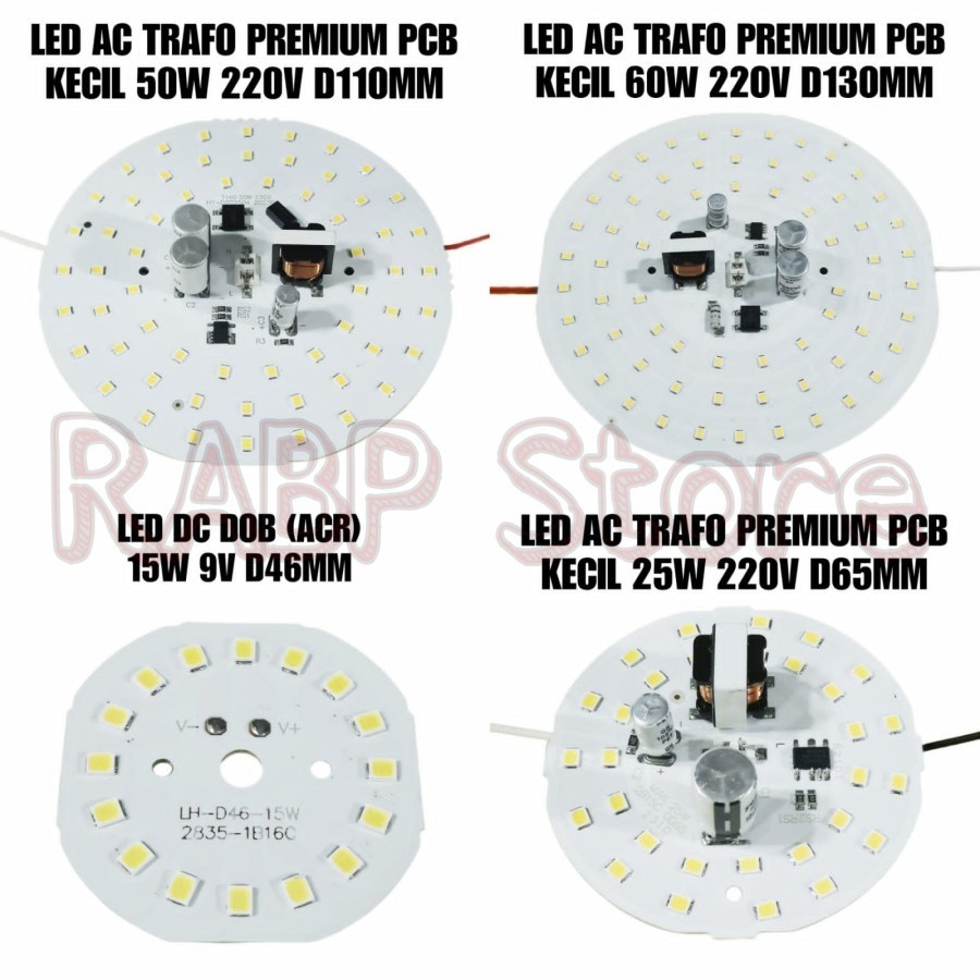 Jual PCB LED AC ACR DAN PREMIUM ORIGINAL 5W SD 60W LENGKAP - PCB LED DC ...