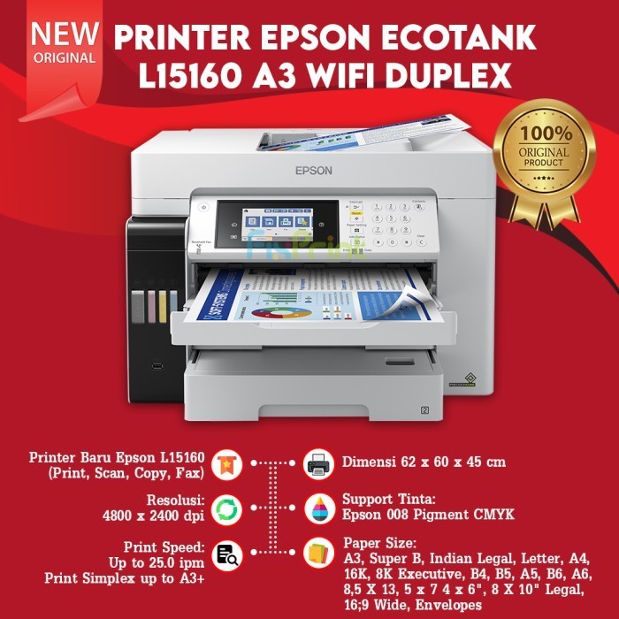 Jual Printer Epson Ecotank L15160 A3 Copy Wifi All In One Ori Termurah Shopee Indonesia 0956