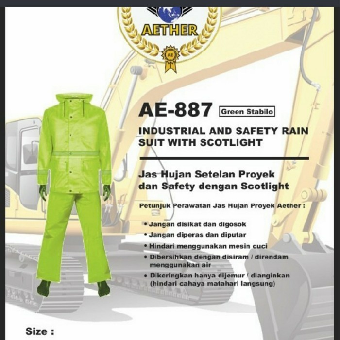 Jual Jas Hujan Proyek Aether /Hijau Orange List Scotlight Proyek Suit ...