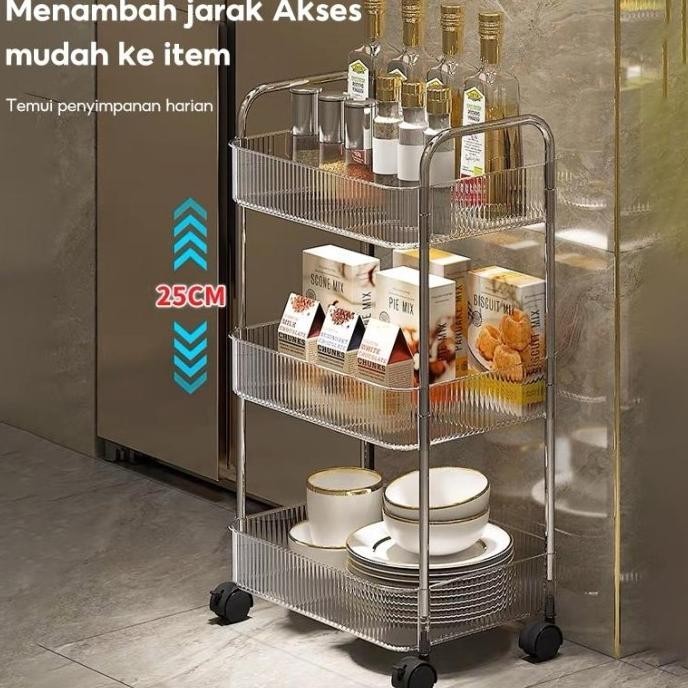 Jual Ada Rak Troli Susun Rak Susun Roda Serbaguna 3 Susun Rak Dapur ...
