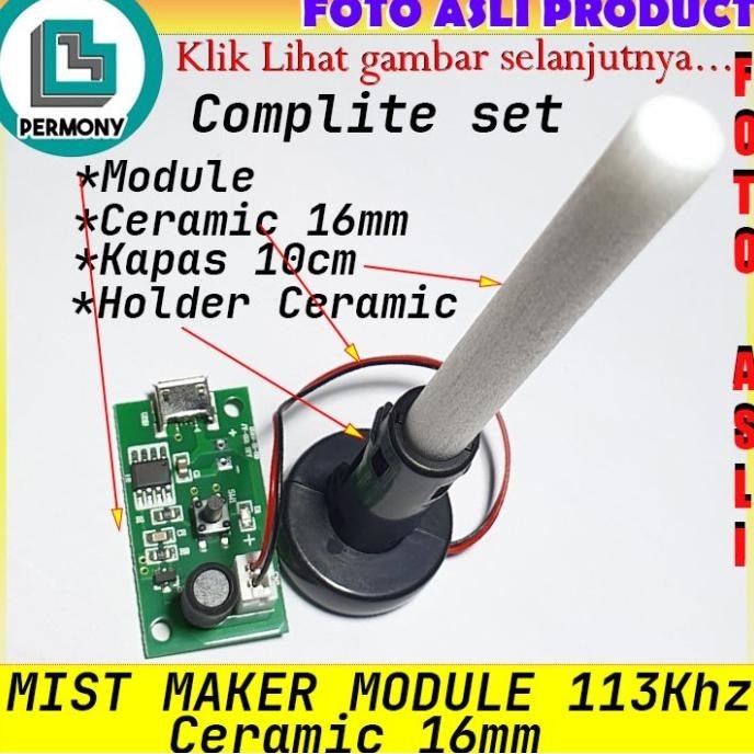 Jual Mist Maker Module Ceramic fogger mesin kabut 16 mm 113Khz komplit ...